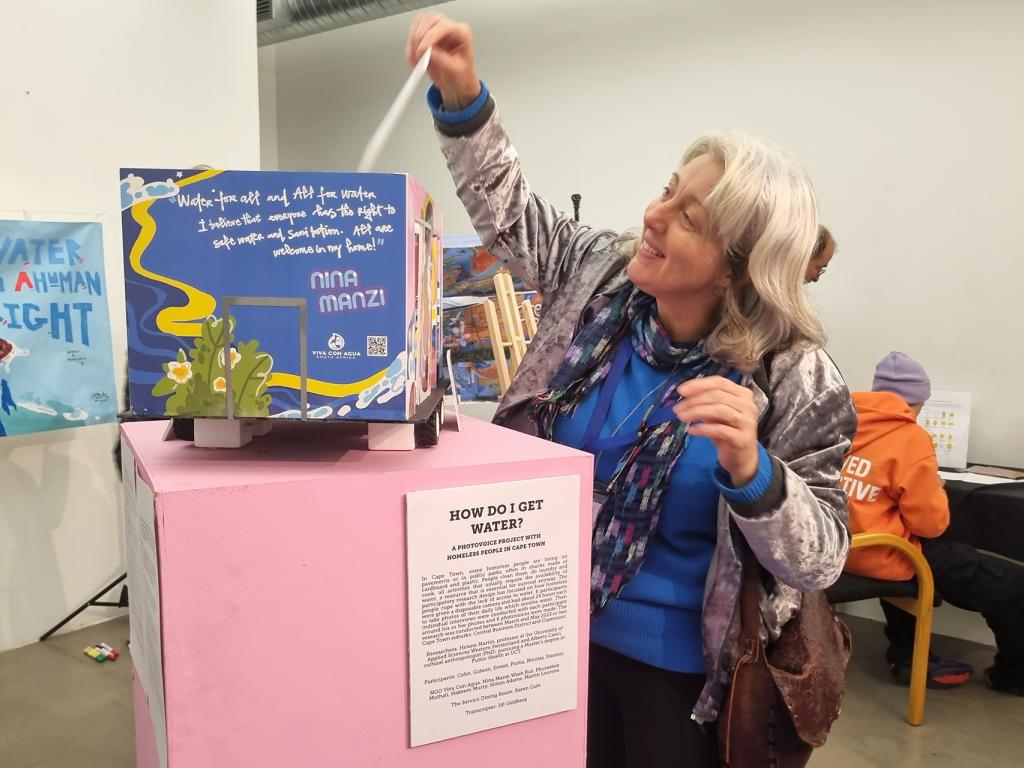 Exhibit visitor interacting